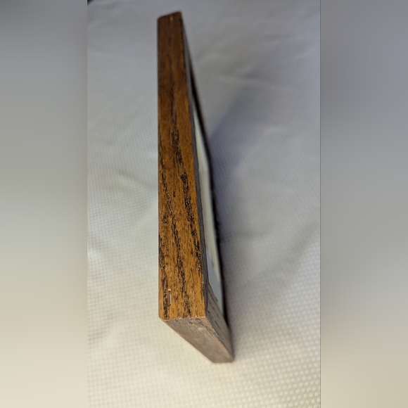 Solid wood honey oak picture frame Double mat board rectangular glass Vtg. - Picture 6 of 8